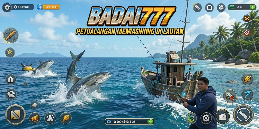 Tampilan menarik dari gameplay BADAI777 saat memancing ikan.