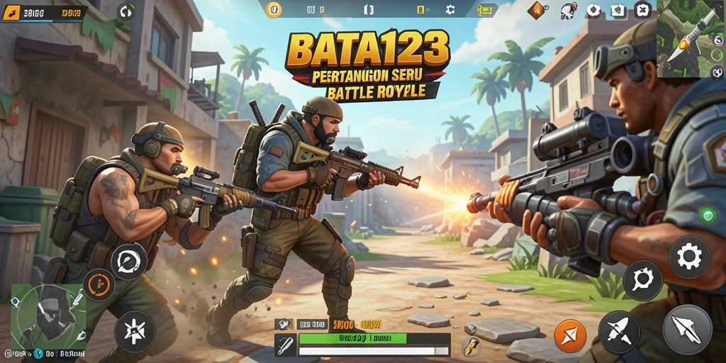 Tampilan intens dari gameplay BATA123 di medan pertempuran.