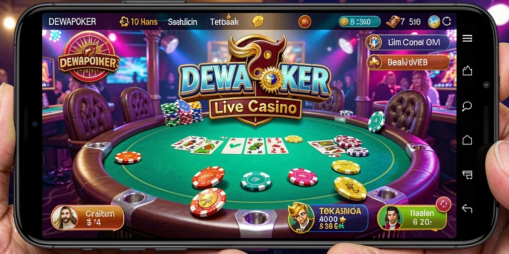 Gameplay DEWAPOKER yang mendebarkan dengan dealer profesional dan suasana interaktif.