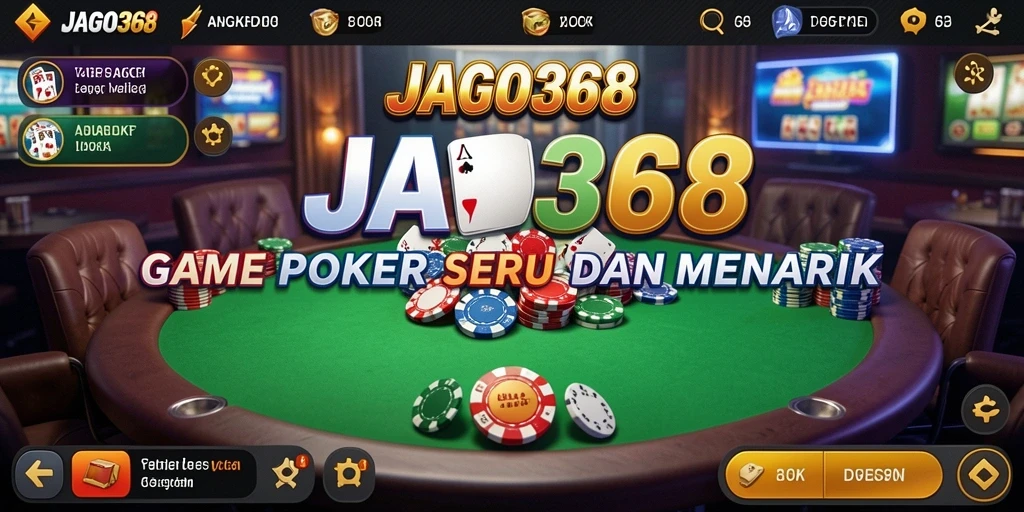 Tampilan gameplay JAGO368 dengan suasana poker yang menantang.