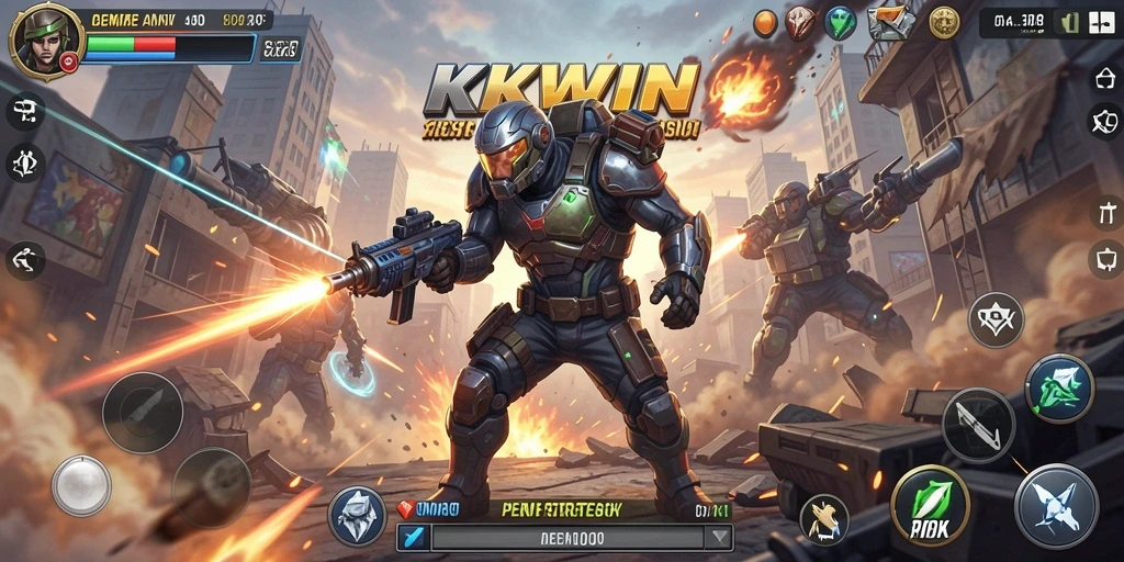Menampilkan gameplay yang intens dalam KKWIN dengan aksi tembak-menembak yang seru.