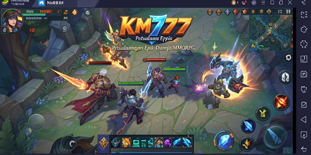 Tampilan gameplay menarik dalam dunia MMORPG KM777.