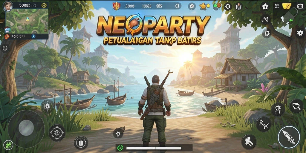 Tampilan menakjubkan dari dunia terbuka NEOPARTY.