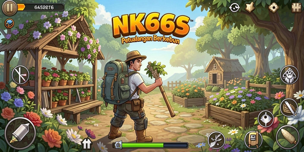 Tampilan gameplay <strong>NK666</strong> saat berkebun yang seru dan interaktif.