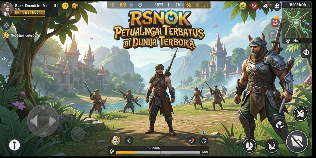 Tampilan gameplay RSNOK menunjukkan petualangan di dunia terbuka yang luas.
