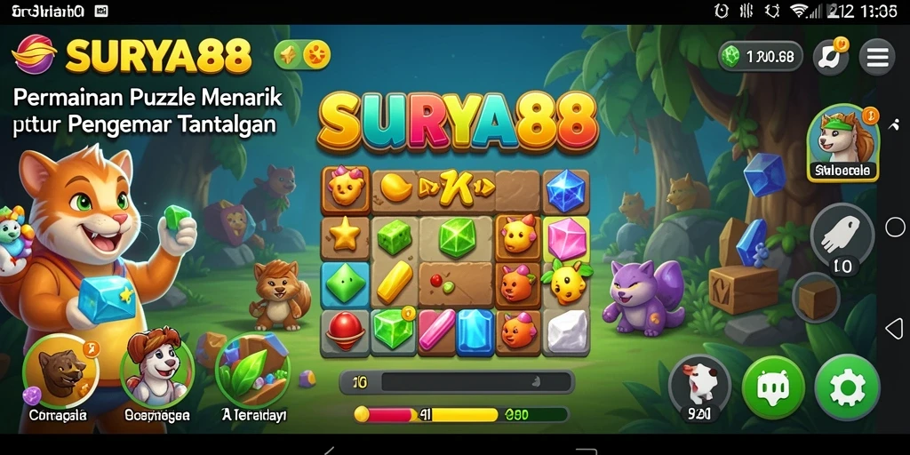 Tampilan gameplay utama SURYA88 yang penuh tantangan puzzle.